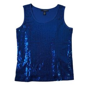 Denim 24/7 Sparkling Blue Sequin Tank Top